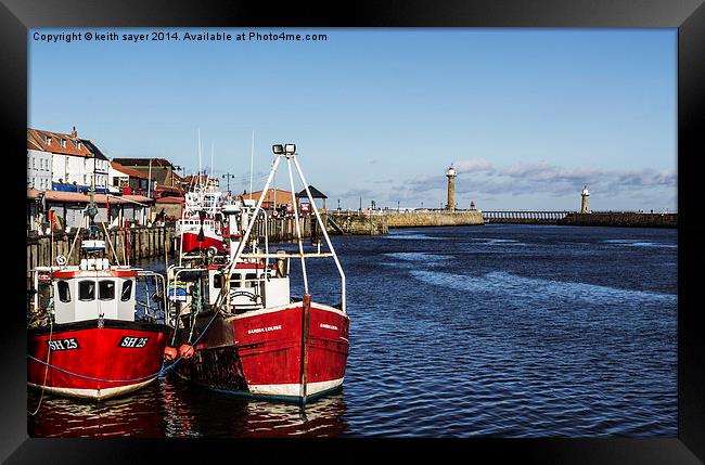  Whitby Fish Quay Framed Print by keith sayer