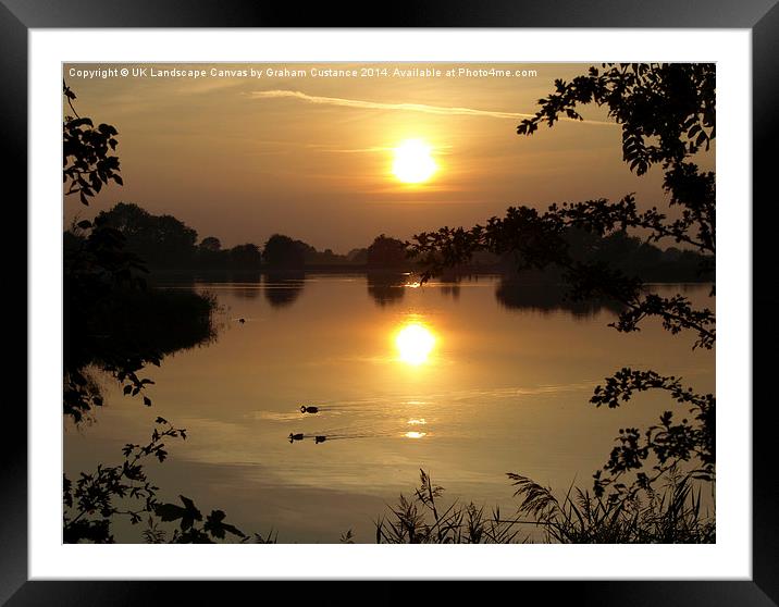 Reservoir Sunset  Framed Mounted Print by Graham Custance