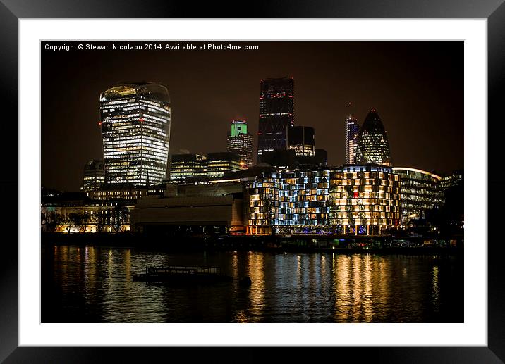 The City By Night Framed Mounted Print by Stewart Nicolaou