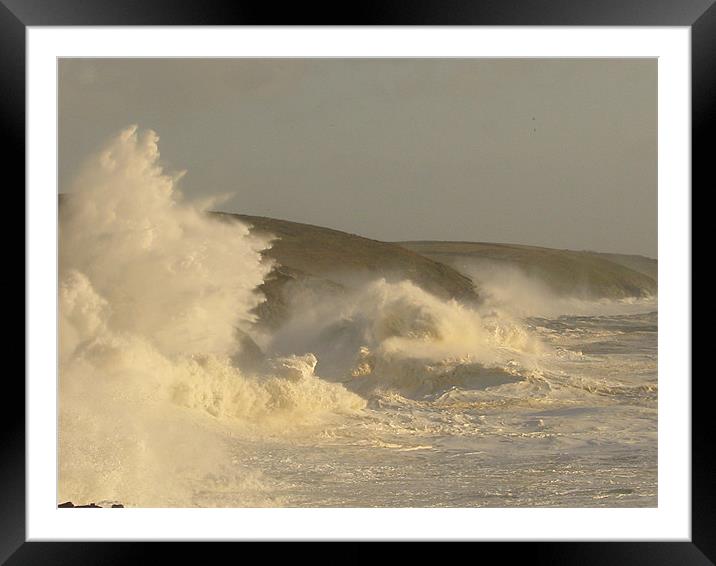 Porthleven Storm, Cornwall Framed Mounted Print by C.C Photography
