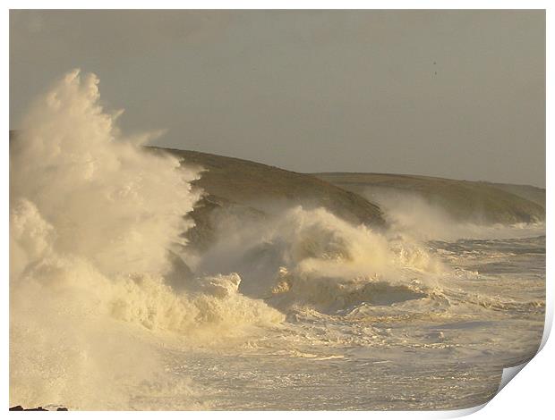 Porthleven Storm, Cornwall Print by C.C Photography