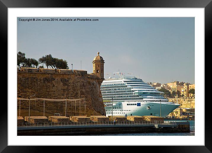  Grand Harbour Valletta Framed Mounted Print by Jim Jones