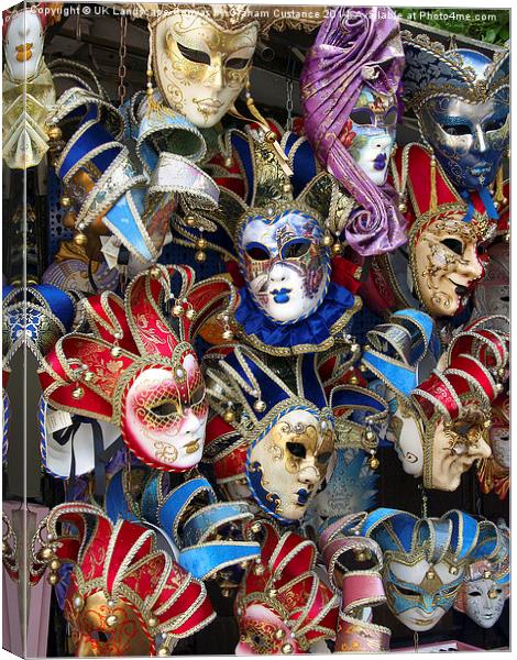  Masks of Venice Canvas Print by Graham Custance