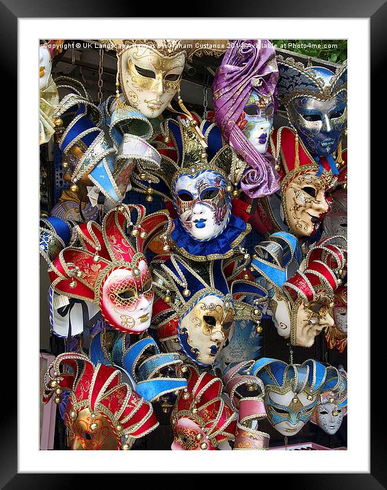  Masks of Venice Framed Mounted Print by Graham Custance