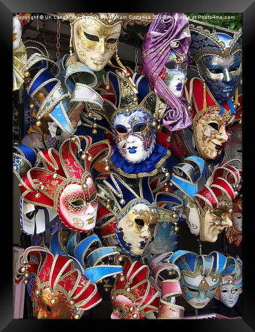  Masks of Venice Framed Print by Graham Custance