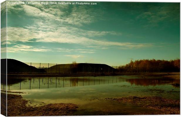   Reflections at the Missile Silos - Greenham Comm Canvas Print by Samantha Higgs