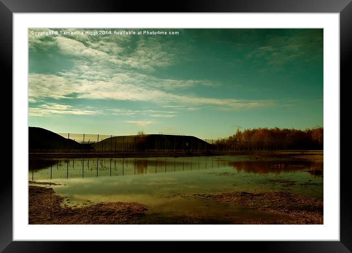   Reflections at the Missile Silos - Greenham Comm Framed Mounted Print by Samantha Higgs