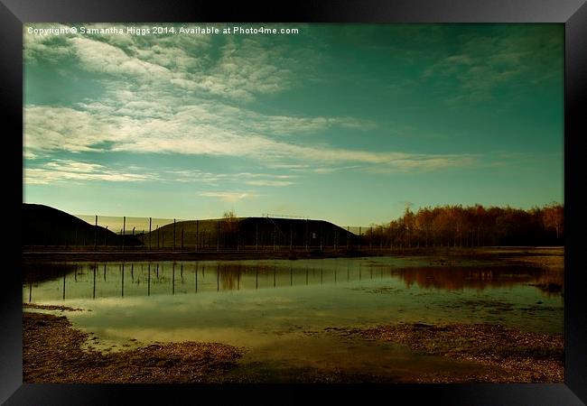   Reflections at the Missile Silos - Greenham Comm Framed Print by Samantha Higgs