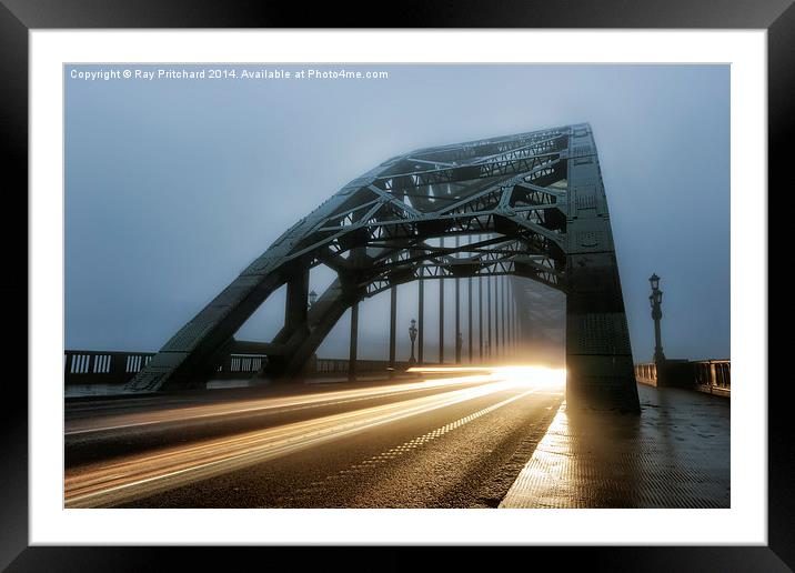  Light Trails on the Bridge Framed Mounted Print by Ray Pritchard