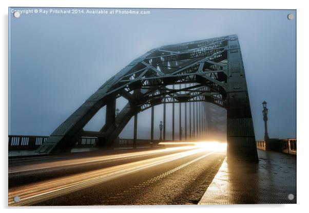  Light Trails on the Bridge Acrylic by Ray Pritchard
