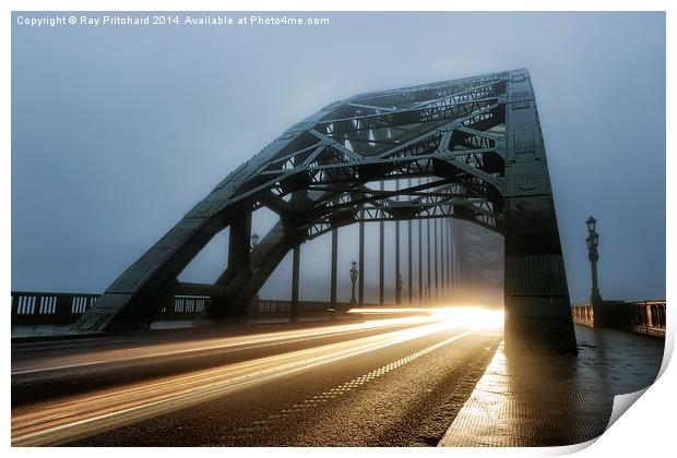  Light Trails on the Bridge Print by Ray Pritchard