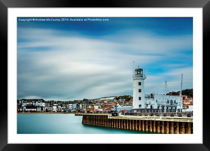  Scarborough Lighthouse Framed Mounted Print by Andrew McCauley