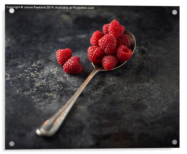 A Spoonful of Raspberries Acrylic by James Rowland