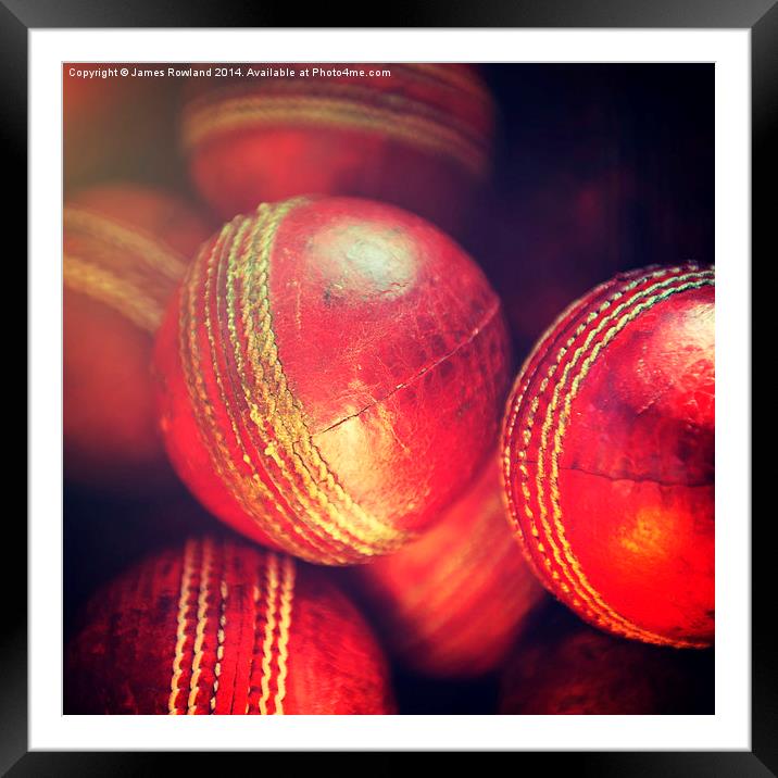  Cricket Balls Framed Mounted Print by James Rowland