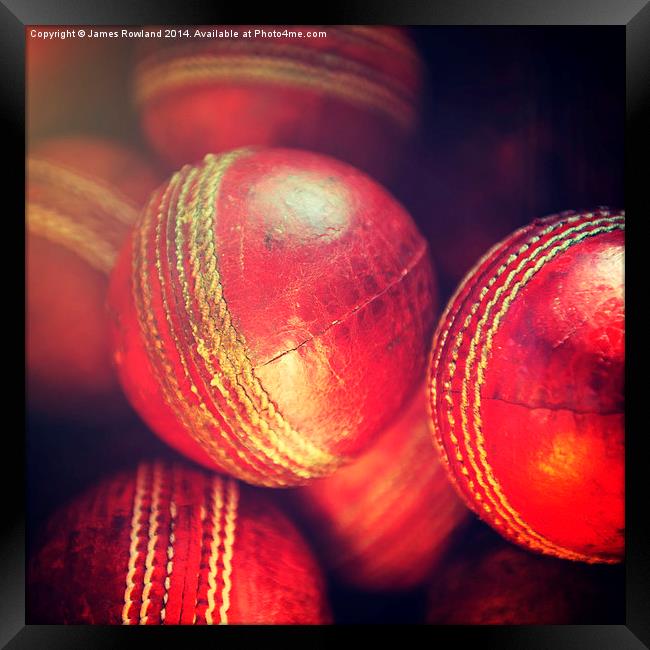  Cricket Balls Framed Print by James Rowland