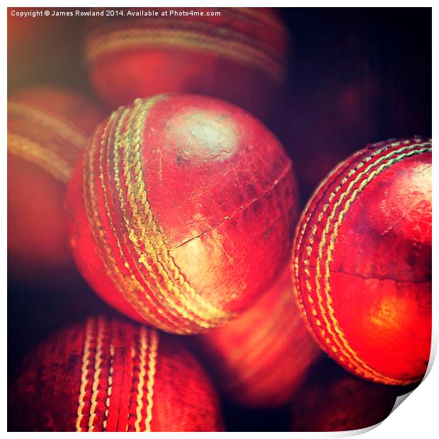  Cricket Balls Print by James Rowland