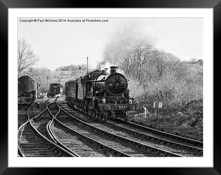 Early Morning Train b/w Framed Mounted Print by Paul Williams