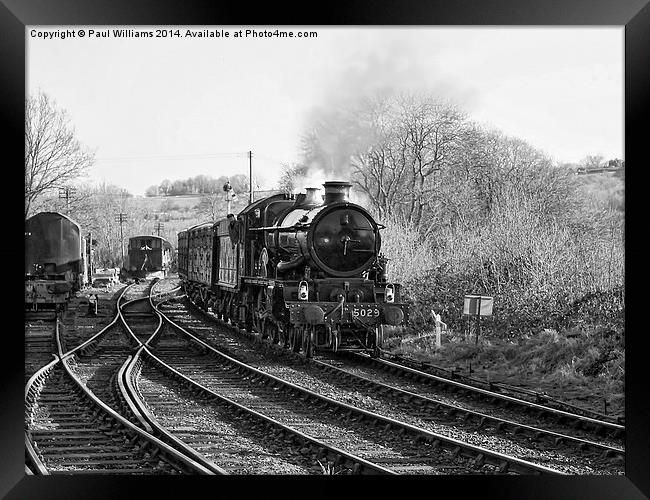 Early Morning Train b/w Framed Print by Paul Williams