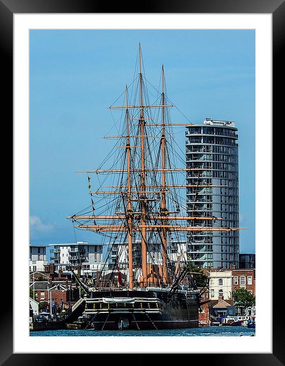  hms warrior Framed Mounted Print by nick wastie