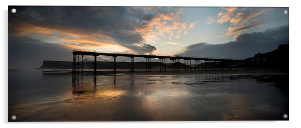Saltburn Pier at Dawn Acrylic by Dave Hudspeth Landscape Photography
