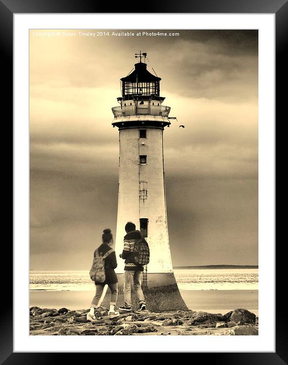 In front of the lighthouse Framed Mounted Print by Susan Tinsley