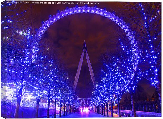  Christmas At The London Eye Canvas Print by Colin Williams Photography