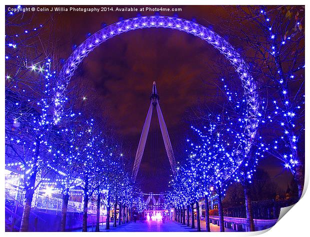  Christmas At The London Eye Print by Colin Williams Photography