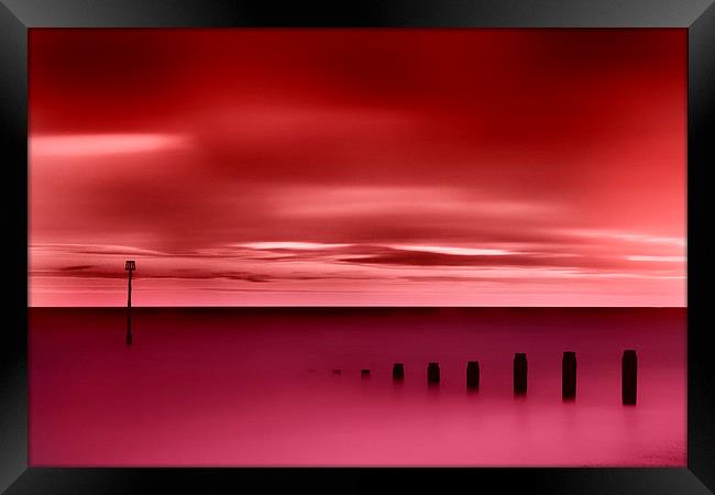  Long red sunset Framed Print by David Hare