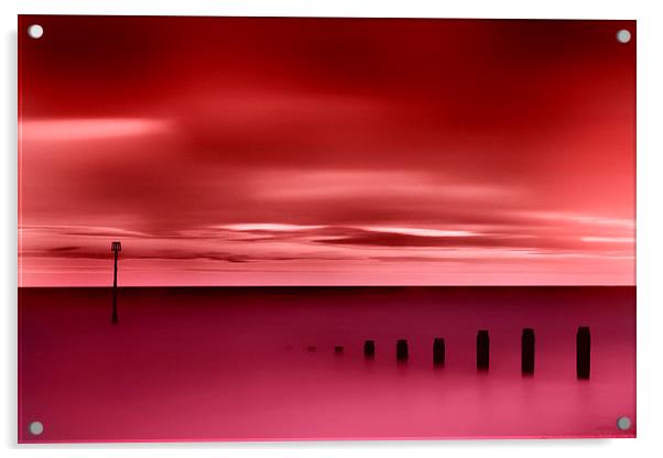  Long red sunset Acrylic by David Hare