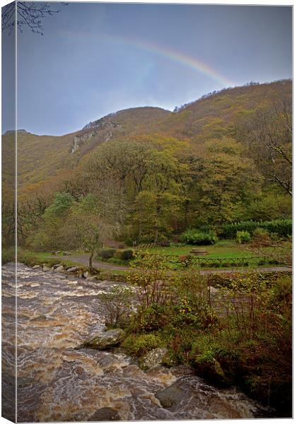 Rainbow at Watersmeet  Canvas Print by graham young