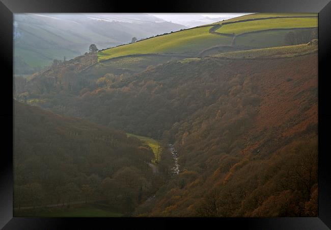 Exmoor in the autumn Mist  Framed Print by graham young