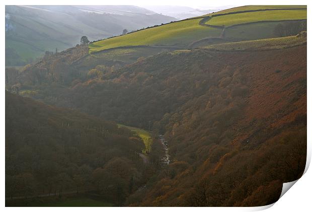 Exmoor in the autumn Mist  Print by graham young