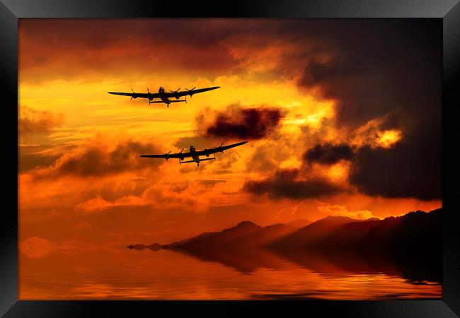 Lancasters and Sun Rays  Framed Print by J Biggadike