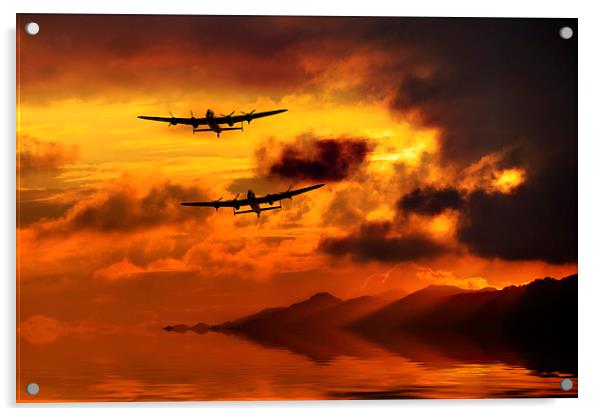 Lancasters and Sun Rays  Acrylic by J Biggadike
