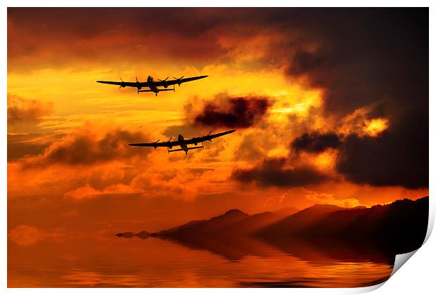 Lancasters and Sun Rays  Print by J Biggadike
