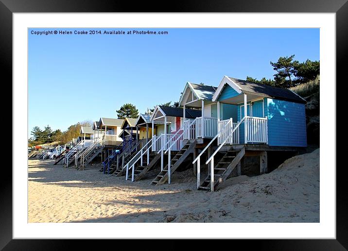  Beach huts at Wells next the sea Framed Mounted Print by Helen Cooke