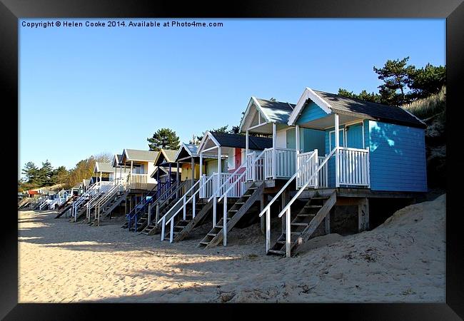  Beach huts at Wells next the sea Framed Print by Helen Cooke