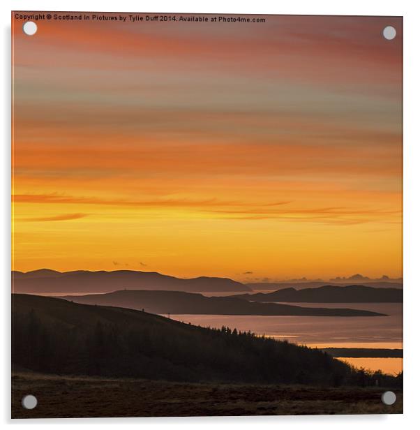 Scottish Winter Sunset Acrylic by Tylie Duff Photo Art
