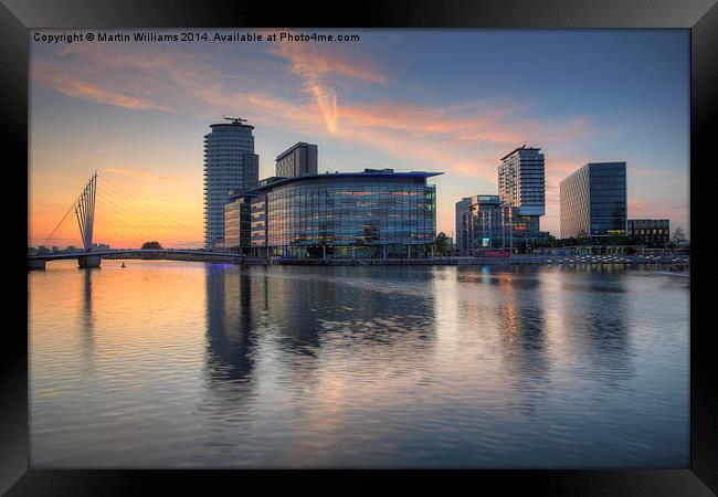 Sunset at Salford Quays Media City Framed Print by Martin Williams