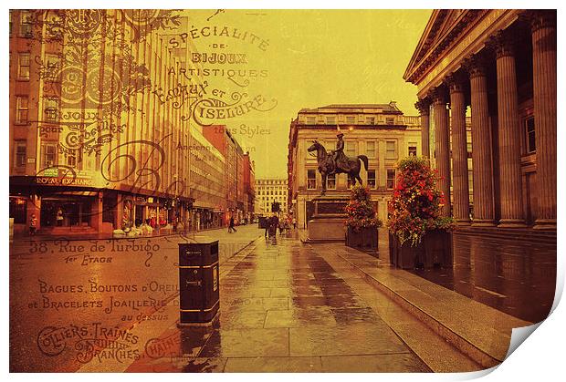  Royal Exchange Square. Glasgow  Print by Jenny Rainbow