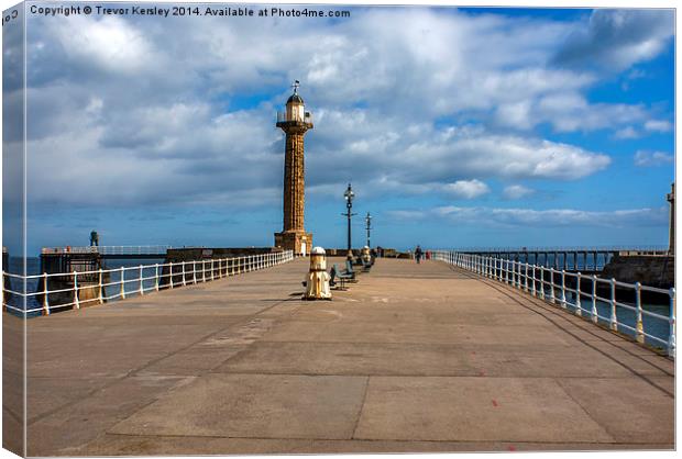 Whitby Harbour Walkway Canvas Print by Trevor Kersley RIP