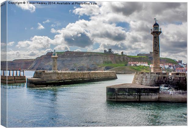 Whitby Harbour Entrance Canvas Print by Trevor Kersley RIP