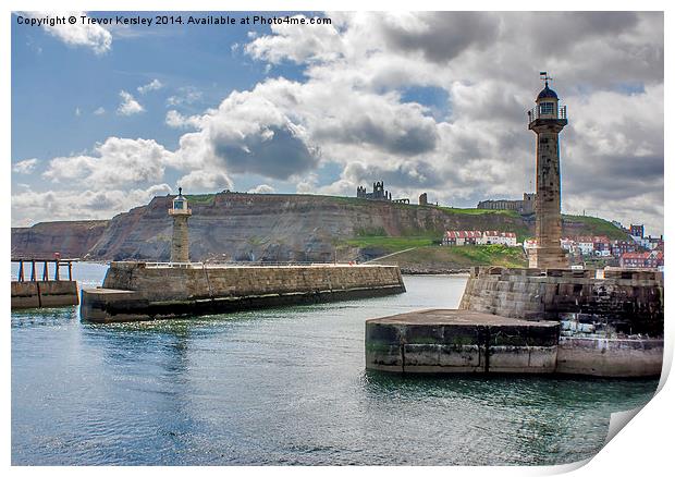 Whitby Harbour Entrance Print by Trevor Kersley RIP