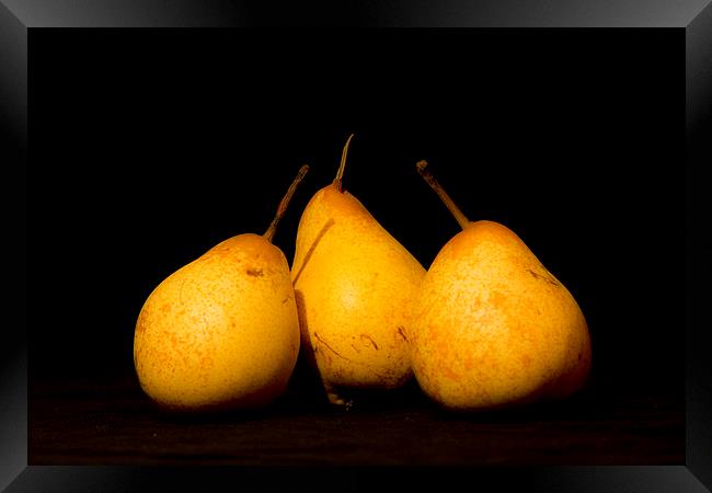 Three Pears Framed Print by Brian Roscorla