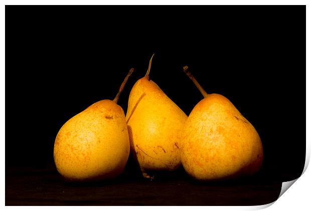 Three Pears Print by Brian Roscorla