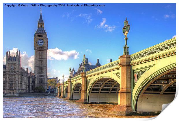  Westminster Skyline 1 Print by Colin Williams Photography