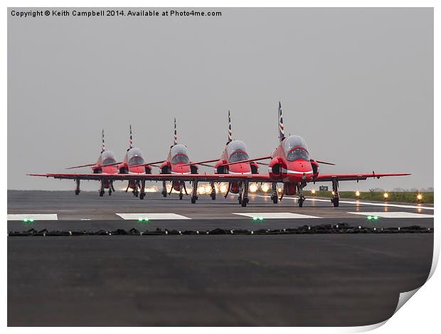  Red Arrows taxi out Print by Keith Campbell