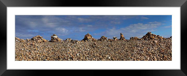 Cobble Cairns on Holy Isle  Framed Mounted Print by Donald Parsons
