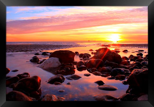  The Low tide sunset Framed Print by Ross Lawford