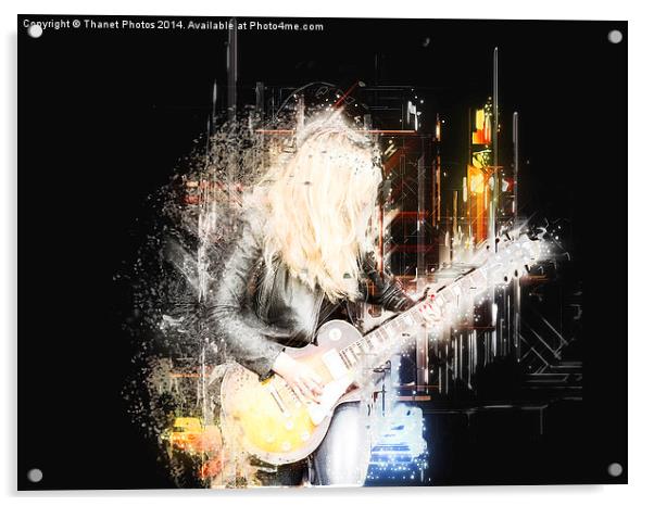  Guitarist  Acrylic by Thanet Photos
